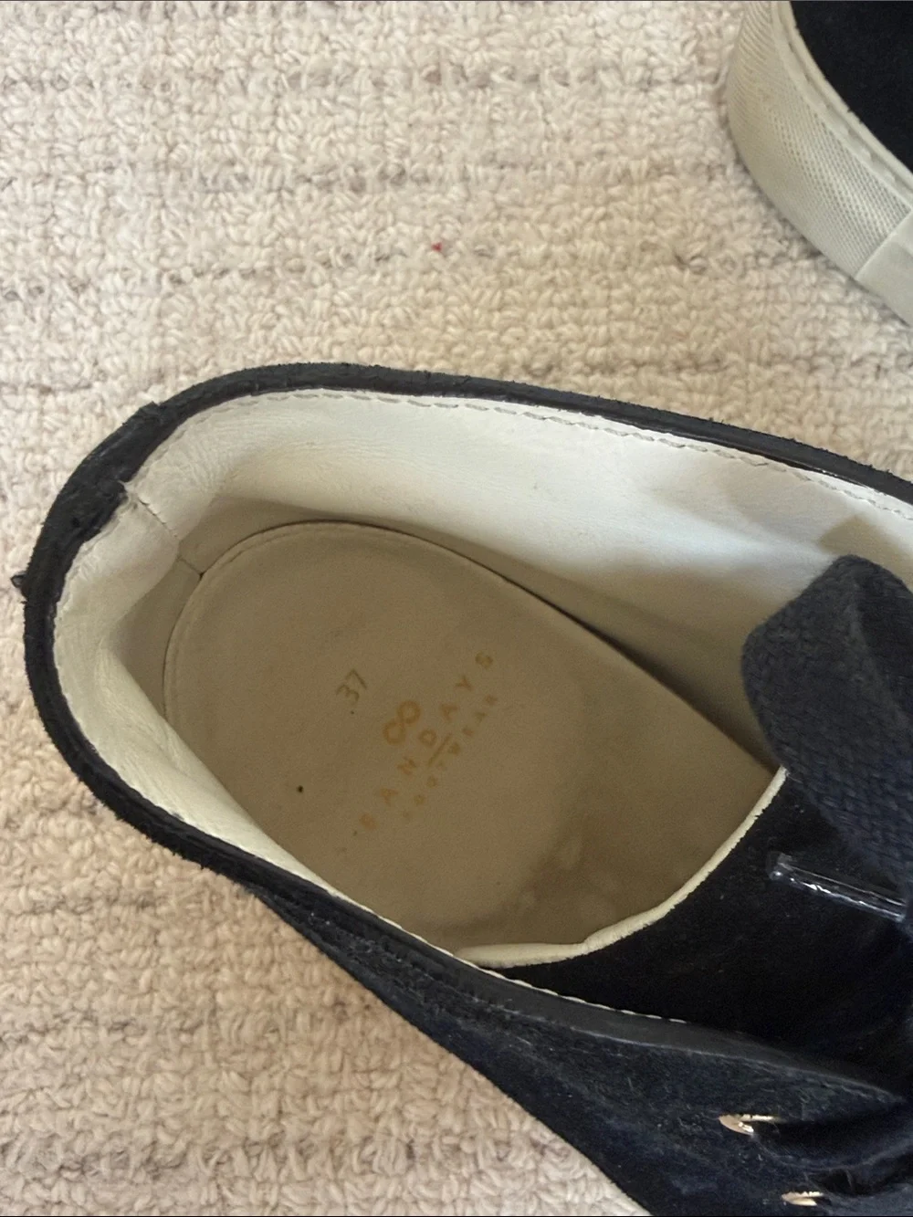 Made in Italy Woman’s Black Suede High-Top Sneakers with White Sole